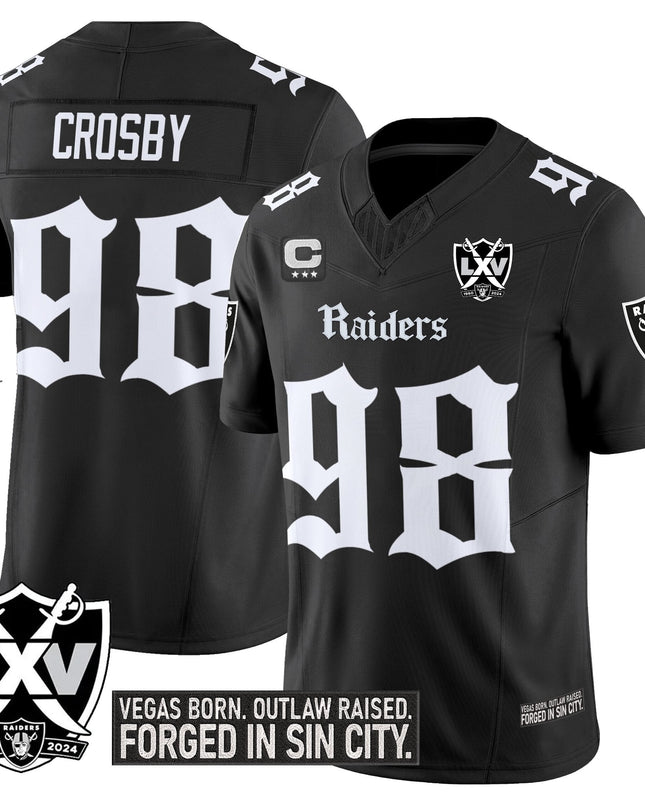 Men's Las Vegas Raiders 'Gothic Sin City Shadows Edition' Vapor Limited Jersey V2 - All Stitched