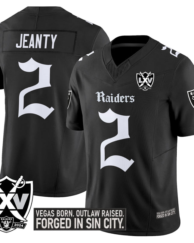 Men's Las Vegas Raiders 'Gothic Sin City Shadows Edition' Vapor Limited Jersey V2 - All Stitched