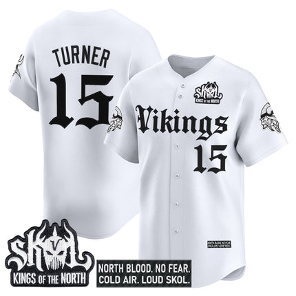 Men's Minnesota Vikings 'Gothic Norseblood Edition' Vapor Baseball Jersey - All Stitched