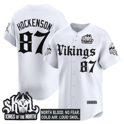 Men's Minnesota Vikings 'Gothic Norseblood Edition' Vapor Baseball Jersey - All Stitched
