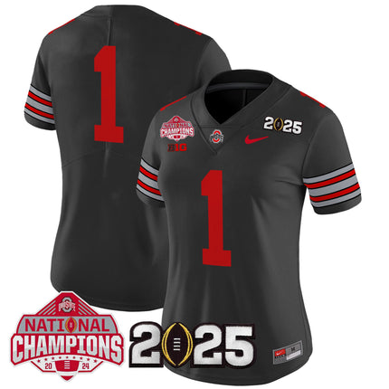 Women's Ohio State Buckeyes 'Heritage Stripe' 2025 National Champions Patch Vapor Limited Jersey - All Stitched
