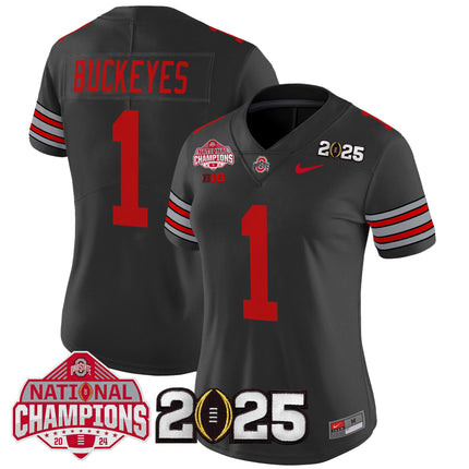 Women's Ohio State Buckeyes 'Heritage Stripe' 2025 National Champions Patch Vapor Limited Jersey - All Stitched