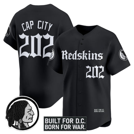 Men's Washington Redskins 'Gothic Capital Edition' Vapor Baseball Jersey - All Stitched