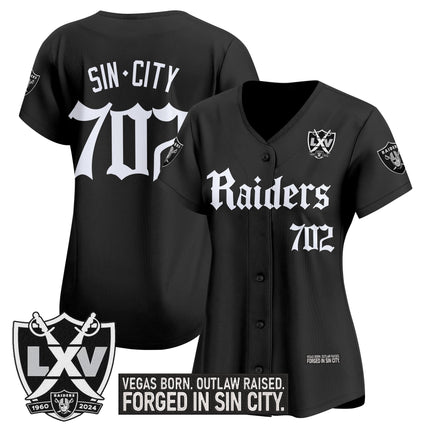 Women's Las Vegas Raiders 'Gothic Sin City Shadows Edition' Vapor Baseball Jersey - All Stitched