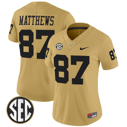 Women's Vanderbilt Commodores 2025 Vapor Limited Jersey - All Stitched