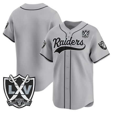Men's Las Vegas Raiders 65th Anniversary Patch Vapor Baseball Jersey - All Stitched