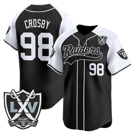 Men's Las Vegas Raiders 65th Anniversary Patch Vapor Baseball Jersey - All Stitched