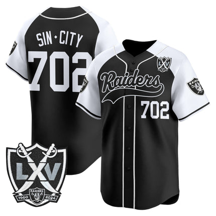 Men's Las Vegas Raiders 65th Anniversary Patch Vapor Baseball Jersey - All Stitched
