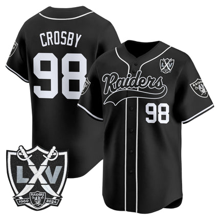 Men's Las Vegas Raiders 65th Anniversary Patch Vapor Baseball Jersey - All Stitched
