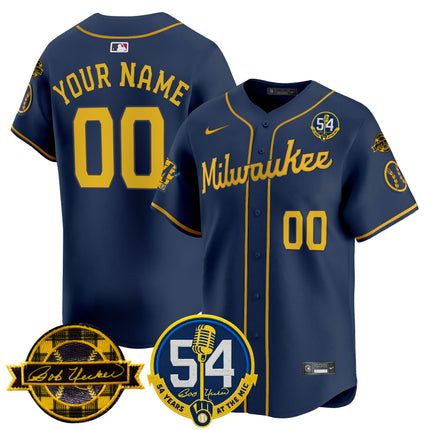 Milwaukee Brewers 'Bob Uecker - 54 Seasons for Brewers' Vapor Premier Limited Custom Jersey - All Stitched