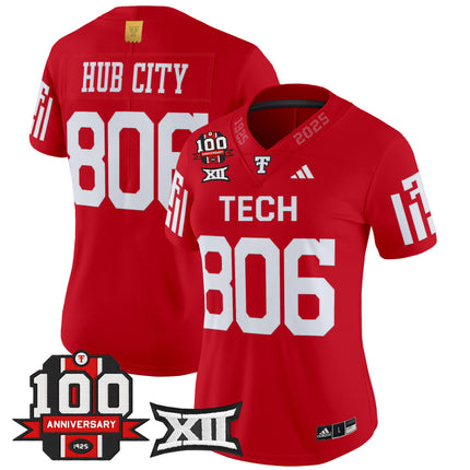 Women's Texas Tech Red Raiders 2025 Vapor Limited Jersey - 100th Anniversary Patch - All Stitched