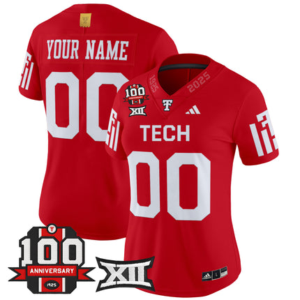 Texas Tech Red Raiders 2025 Vapor Limited Custom Jersey - 100th Anniversary Patch - All Stitched