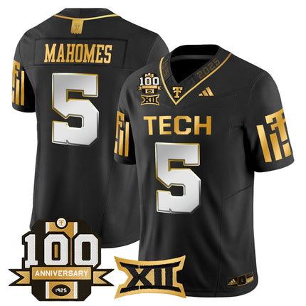 Men's Texas Tech Red Raiders 2025 Gold Vapor Limited Jersey - 100th Anniversary Patch - All Stitched