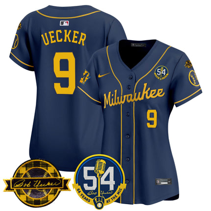 Women's Milwaukee Brewers 'Bob Uecker - 54 Seasons for Brewers' Vapor Premier Limited Jersey - All Stitched
