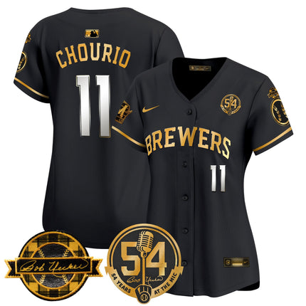 Women's Milwaukee Brewers 'Bob Uecker - 54 Seasons for Brewers' Vapor Premier Limited Jersey - All Stitched