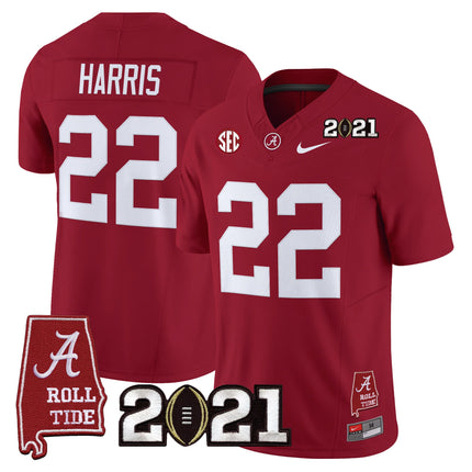 Men's Alabama Crimson Tide '2021 CFP National Championship' Vapor Limited Jersey - Alabama Map - All Stitched