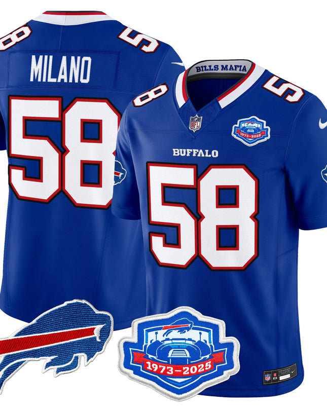 Men's Buffalo Bills 2025 "Rivalries" Vapor Limited Jersey - Farewell Season Patch - All Stitched