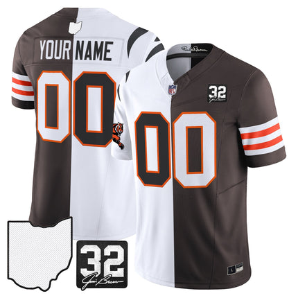 Browns & Bengals x College Football' Split Vapor Limited Custom Jersey - All Stitched