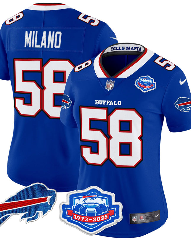 Women's Buffalo Bills 2025 "Rivalries" Vapor Limited Jersey - Farewell Season Patch - All Stitched