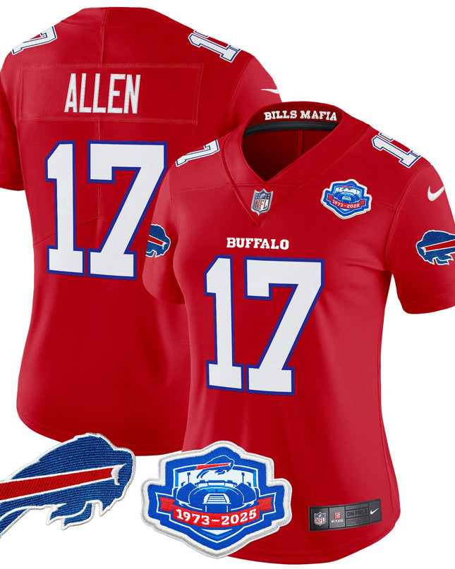 Women's Buffalo Bills 2025 "Rivalries" Vapor Limited Jersey - Farewell Season Patch - All Stitched