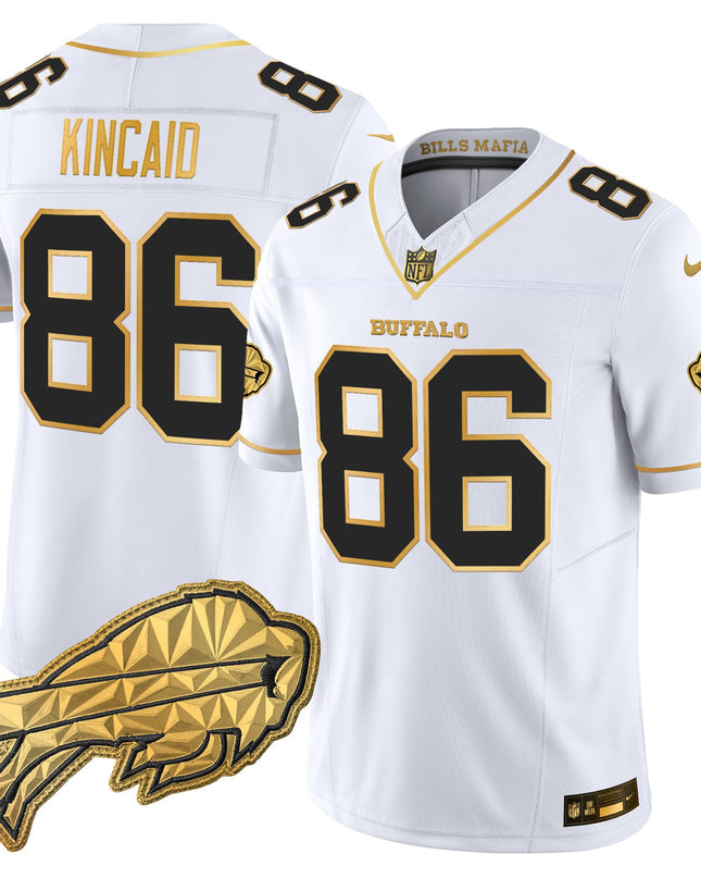 Men's Buffalo Bills 2025 "Rivalries" Gold Vapor Limited Jersey - All Stitched