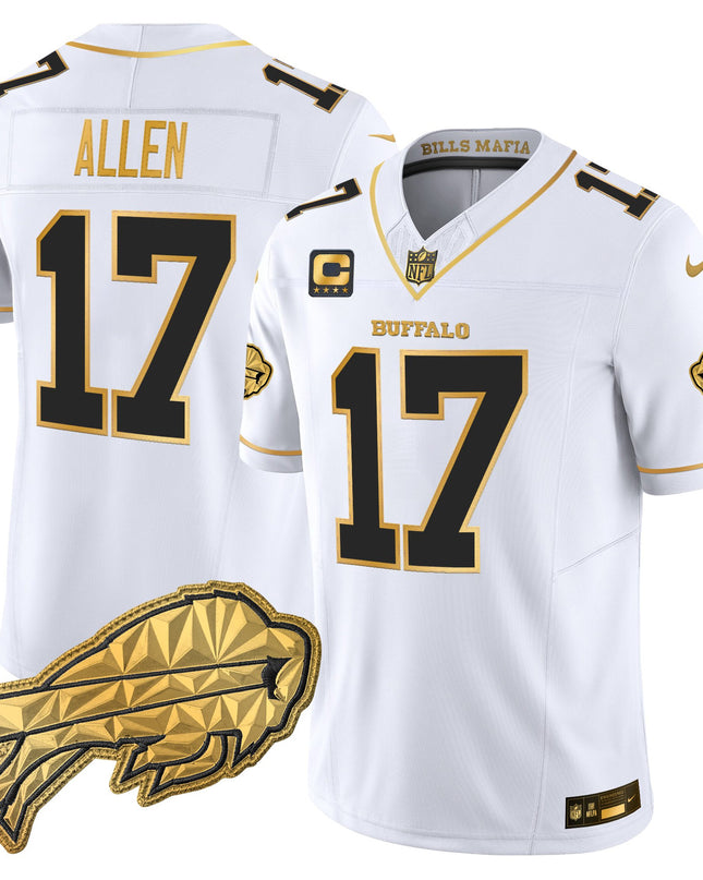Men's Buffalo Bills 2025 "Rivalries" Gold Vapor Limited Jersey - All Stitched