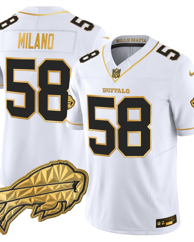 Men's Buffalo Bills 2025 "Rivalries" Gold Vapor Limited Jersey - All Stitched