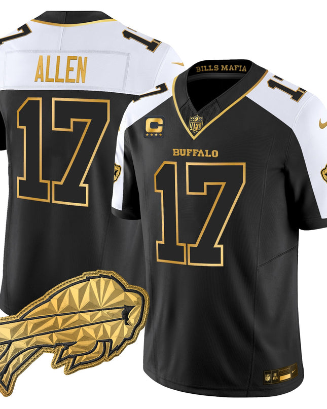 Men's Buffalo Bills 2025 "Rivalries" Gold Vapor Limited Jersey - All Stitched