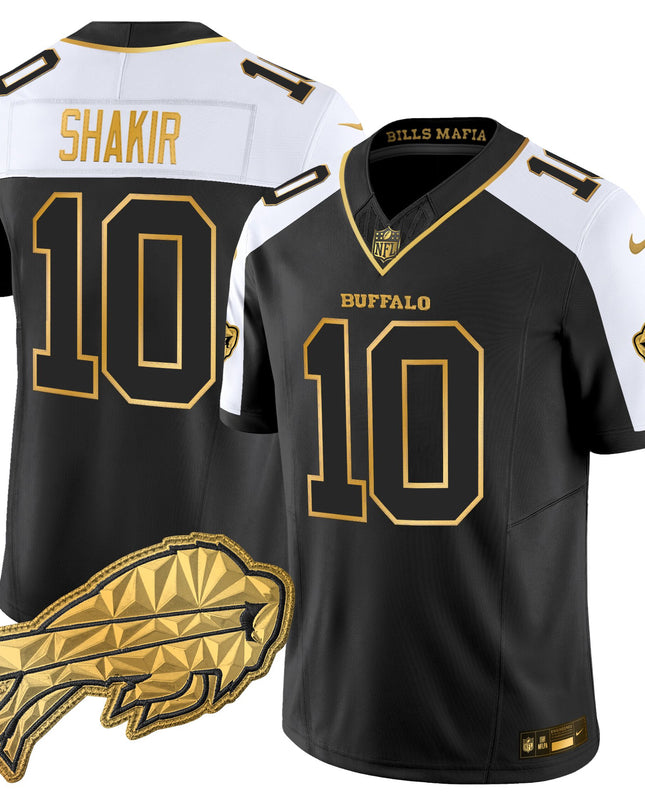 Men's Buffalo Bills 2025 "Rivalries" Gold Vapor Limited Jersey - All Stitched