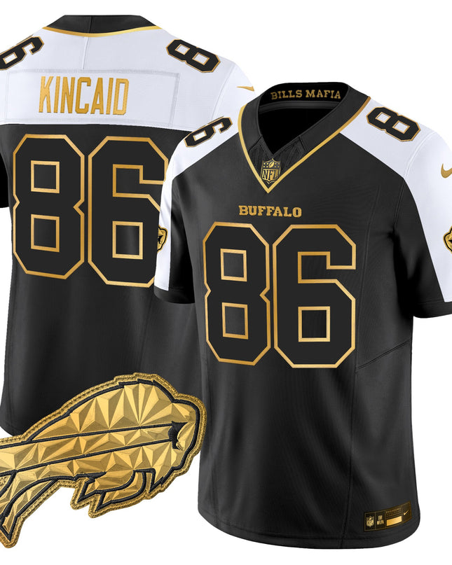 Men's Buffalo Bills 2025 "Rivalries" Gold Vapor Limited Jersey - All Stitched