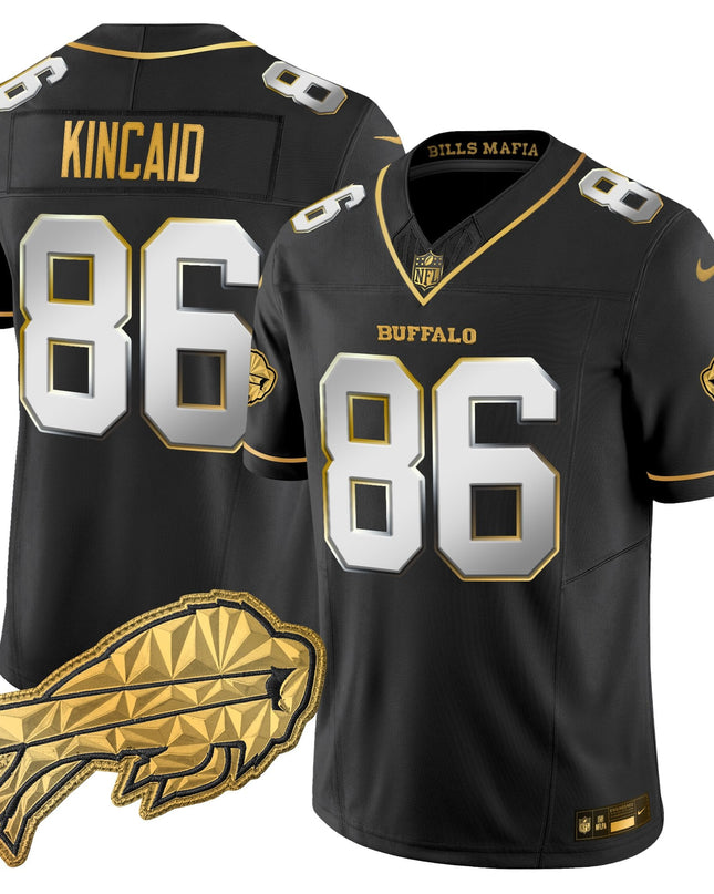 Men's Buffalo Bills 2025 "Rivalries" Gold Vapor Limited Jersey - All Stitched