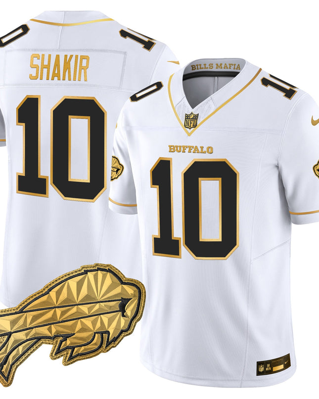 Men's Buffalo Bills 2025 "Rivalries" Gold Vapor Limited Jersey - All Stitched