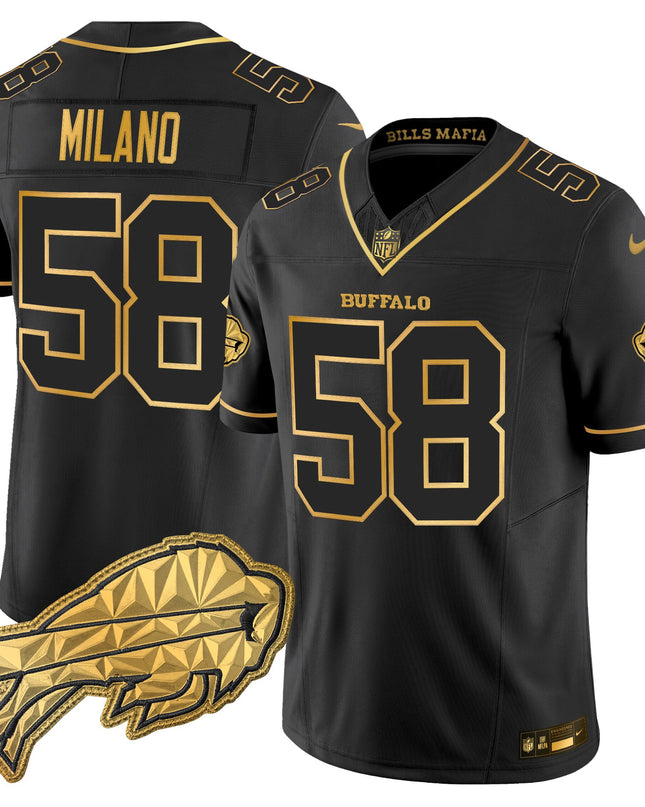 Men's Buffalo Bills 2025 "Rivalries" Gold Vapor Limited Jersey - All Stitched