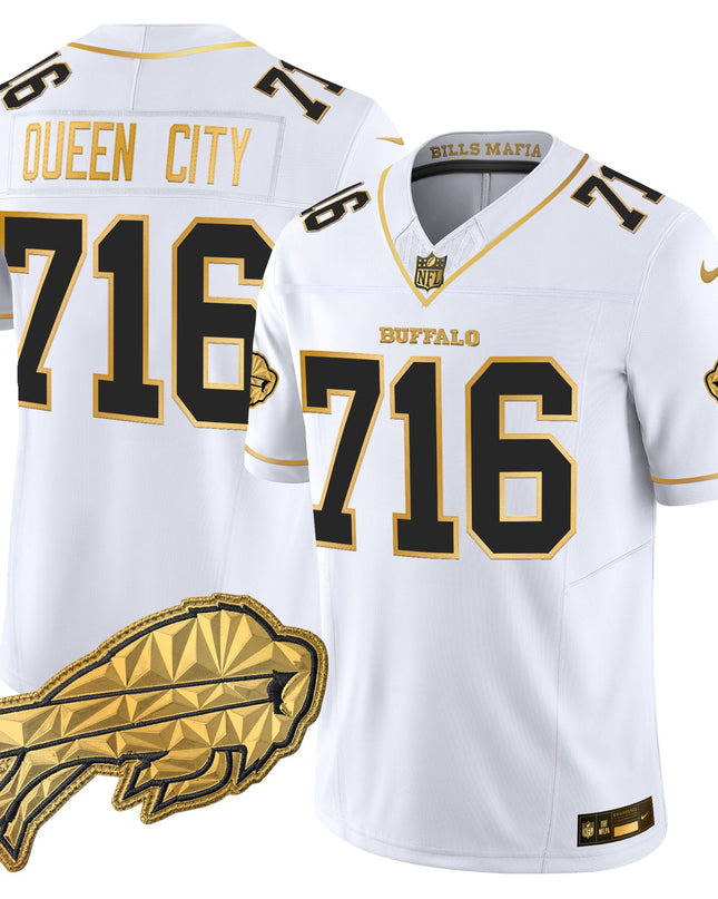 Men's Buffalo Bills 2025 "Rivalries" Gold Vapor Limited Jersey - All Stitched