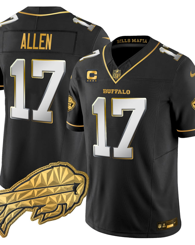Men's Buffalo Bills 2025 "Rivalries" Gold Vapor Limited Jersey - All Stitched