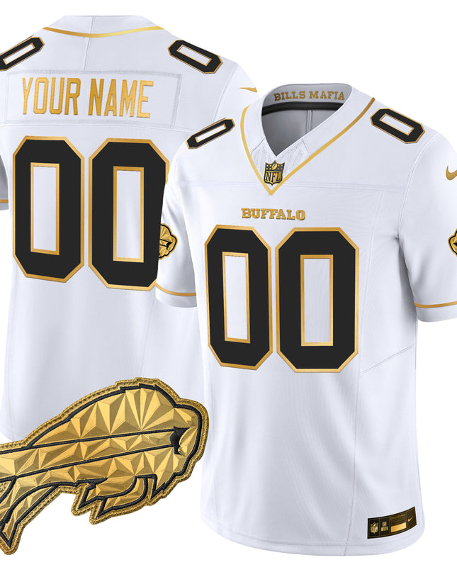 Buffalo Bills 2025 "Rivalries" Gold Vapor Limited Custom Jersey - All Stitched