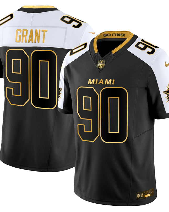 Men's Miami Dolphins 2025 "Rivalries" Gold Vapor Limited Jersey - All Stitched
