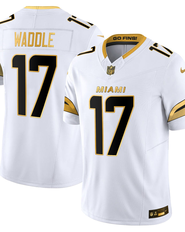 Men's Miami Dolphins 2025 "Rivalries" Gold Vapor Limited Jersey - All Stitched