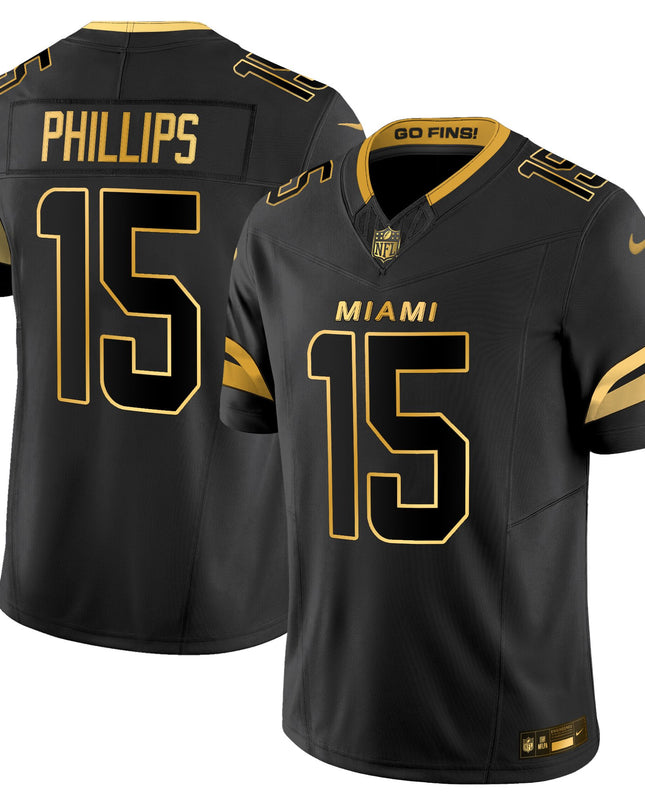 Men's Miami Dolphins 2025 "Rivalries" Gold Vapor Limited Jersey - All Stitched