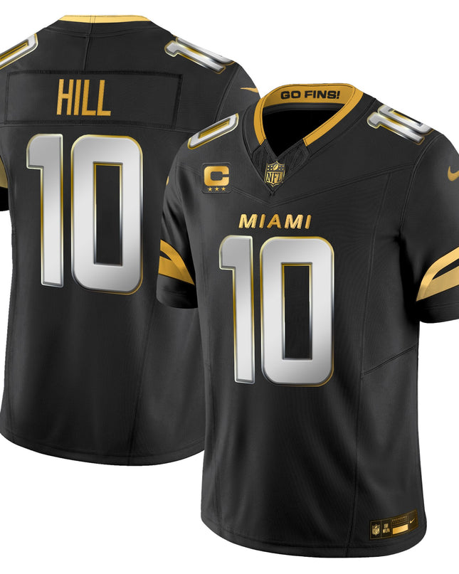Men's Miami Dolphins 2025 "Rivalries" Gold Vapor Limited Jersey - All Stitched