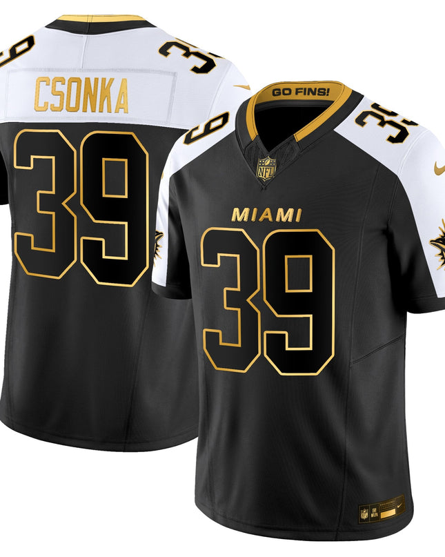 Men's Miami Dolphins 2025 "Rivalries" Gold Vapor Limited Jersey - All Stitched