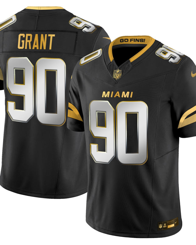 Men's Miami Dolphins 2025 "Rivalries" Gold Vapor Limited Jersey - All Stitched