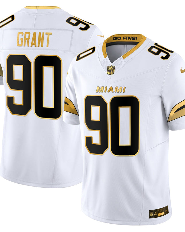 Men's Miami Dolphins 2025 "Rivalries" Gold Vapor Limited Jersey - All Stitched