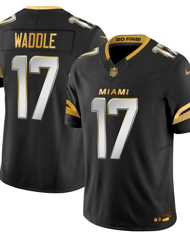 Men's Miami Dolphins 2025 "Rivalries" Gold Vapor Limited Jersey - All Stitched