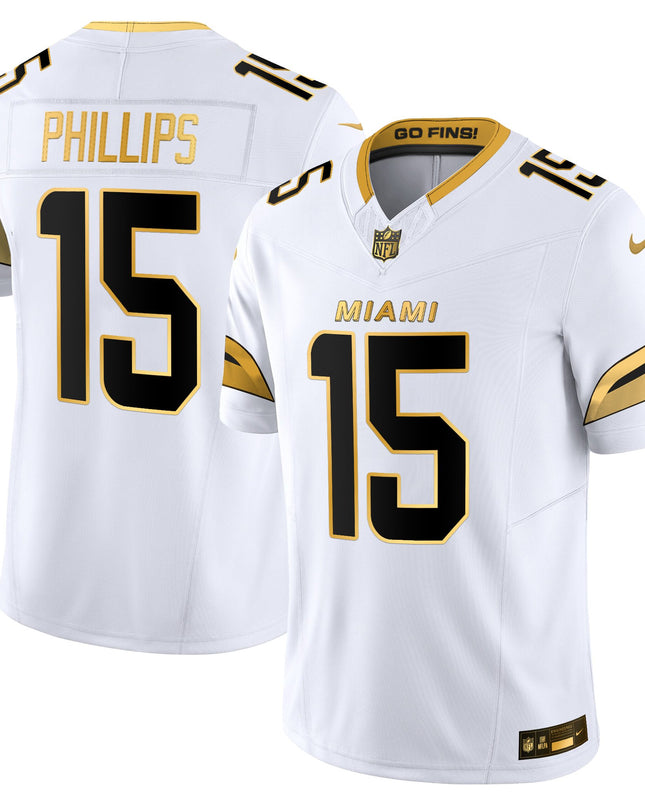 Men's Miami Dolphins 2025 "Rivalries" Gold Vapor Limited Jersey - All Stitched
