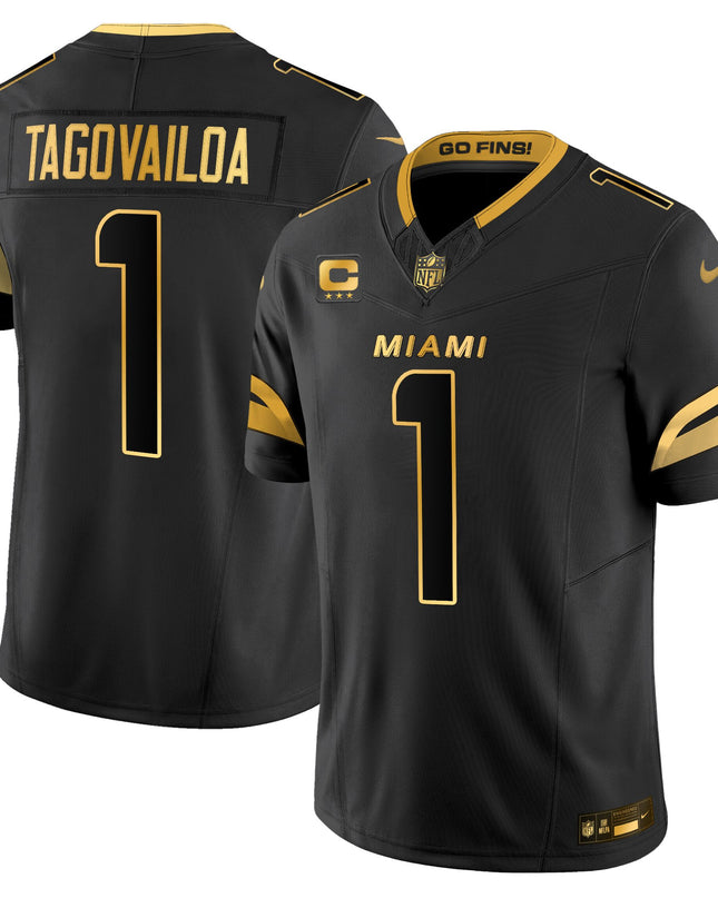 Men's Miami Dolphins 2025 "Rivalries" Gold Vapor Limited Jersey - All Stitched