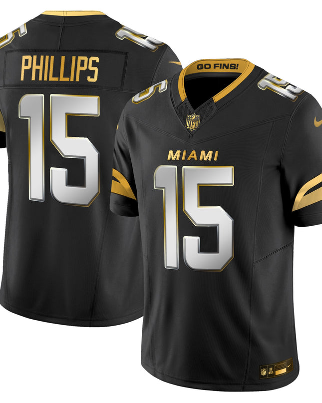 Men's Miami Dolphins 2025 "Rivalries" Gold Vapor Limited Jersey - All Stitched