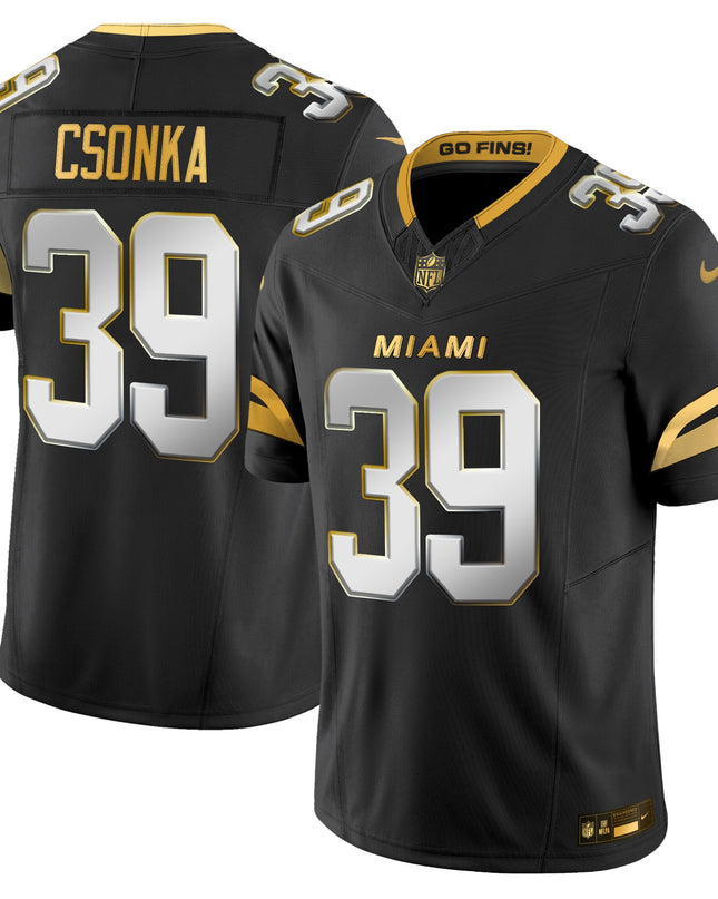 Men's Miami Dolphins 2025 "Rivalries" Gold Vapor Limited Jersey - All Stitched