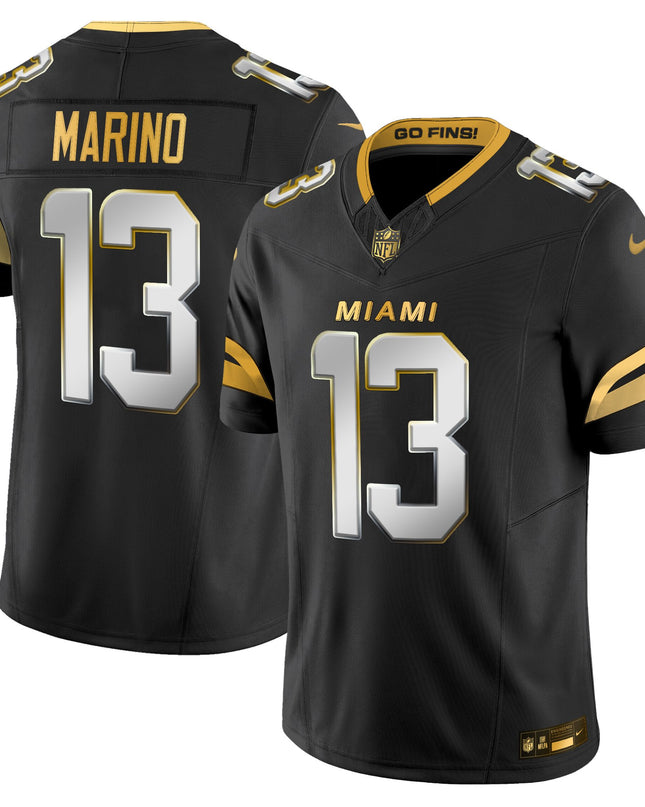 Men's Miami Dolphins 2025 "Rivalries" Gold Vapor Limited Jersey - All Stitched