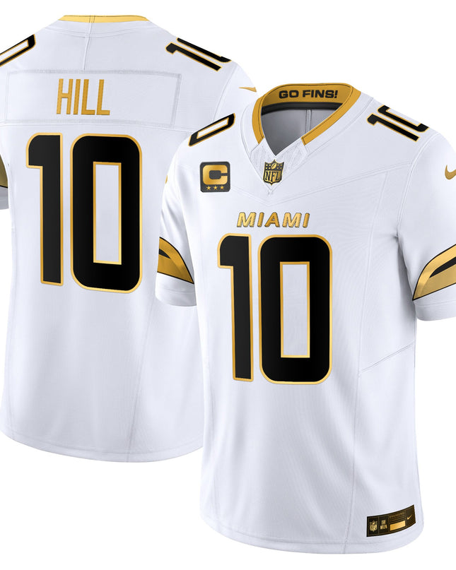 Men's Miami Dolphins 2025 "Rivalries" Gold Vapor Limited Jersey - All Stitched